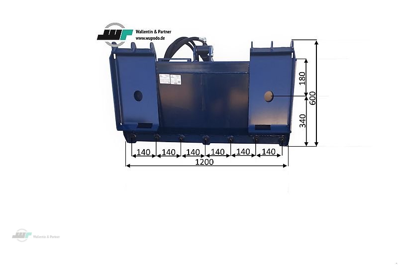 Frontladerzubehör del tipo Wallentin & Partner Krokodilgebiss 1,20 m Silozange | Krokodilzange | Gabelzange | Skid Steer Aufnahme, Neumaschine en Wesenberg (Imagen 4)